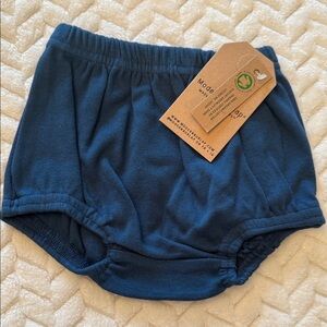 Modern burlap 100% Organic Cotton Kids Bloomers - Blue 6-12m
